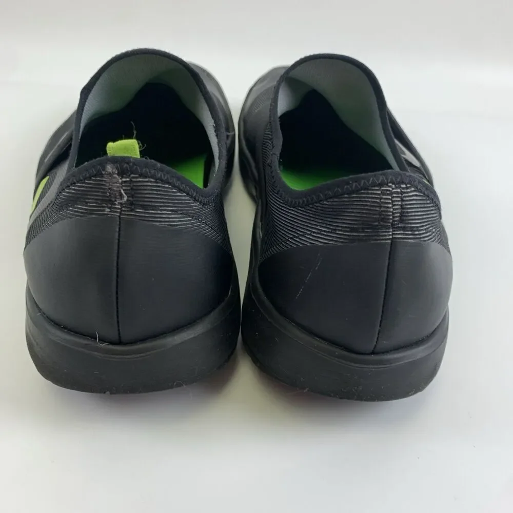 OOFOS OOmg Fibre Low Black Slip On Fabric Stretch Comfort Sneaker Active Mens 10